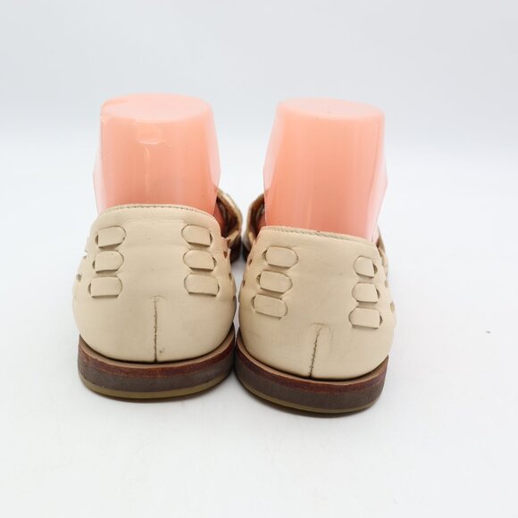 Nisolo Shoes Women's Size 8 Ivory Leather Huarache Sandals Closed Toe - Picture 5 of 9